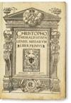 MUSIC. Morales, Cristóbal de. Missarum liber primus. 1546